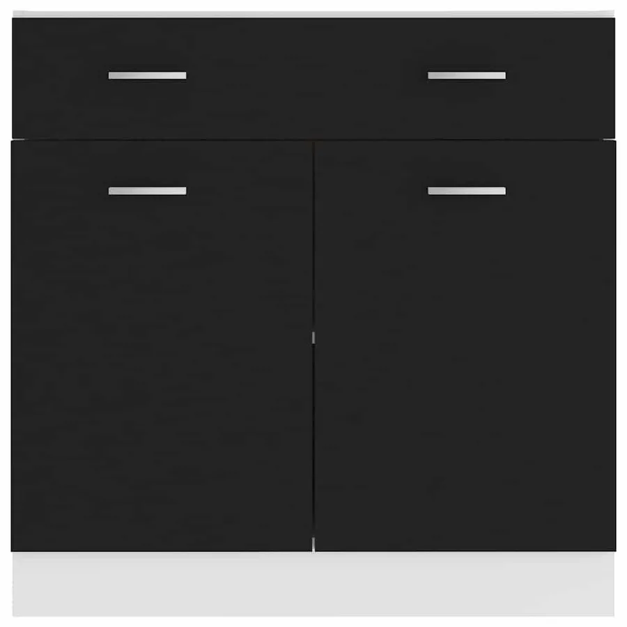 Armoire à tiroirs "Lyon" Noir 80 x 46 x 81,5 cm Bois d'ingénierie - 6