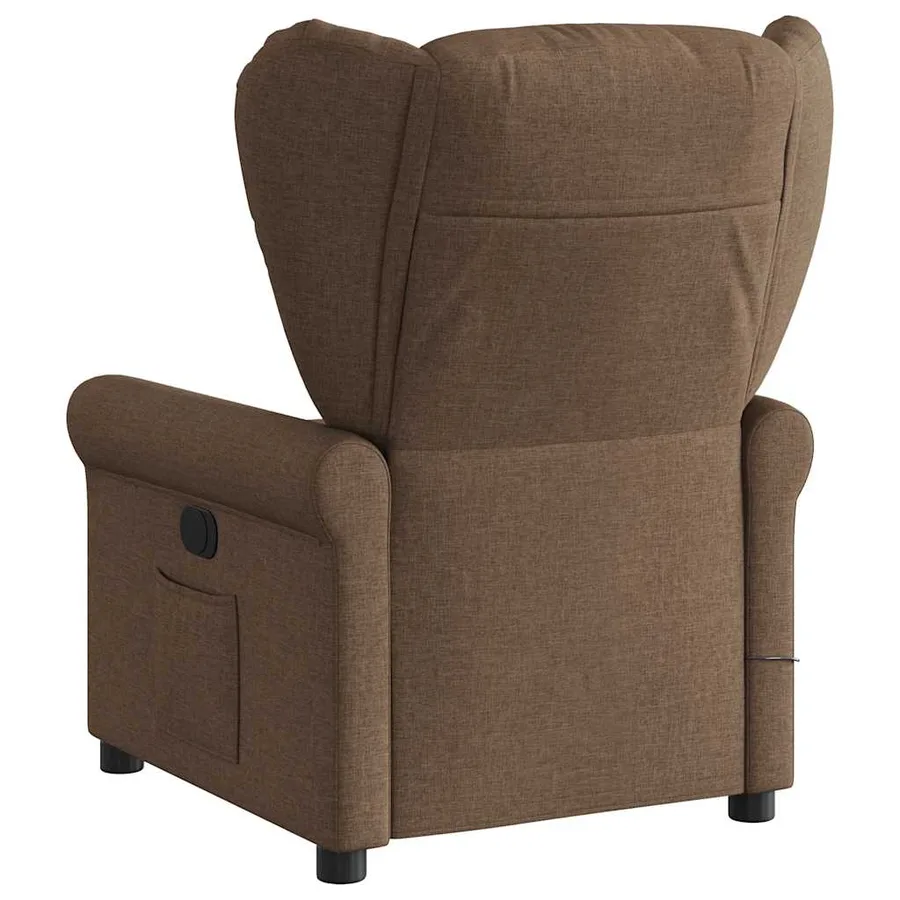 Fauteuil inclinable de massage électrique marron tissu - 6