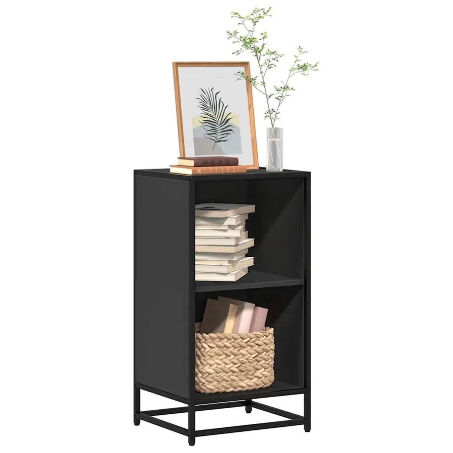 Bibliothèque noir 40x35x76 cm bois d'ingénierie