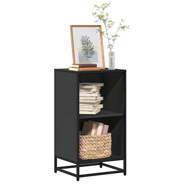 Bibliothèque noir 40x35x76 cm bois d'ingénierie