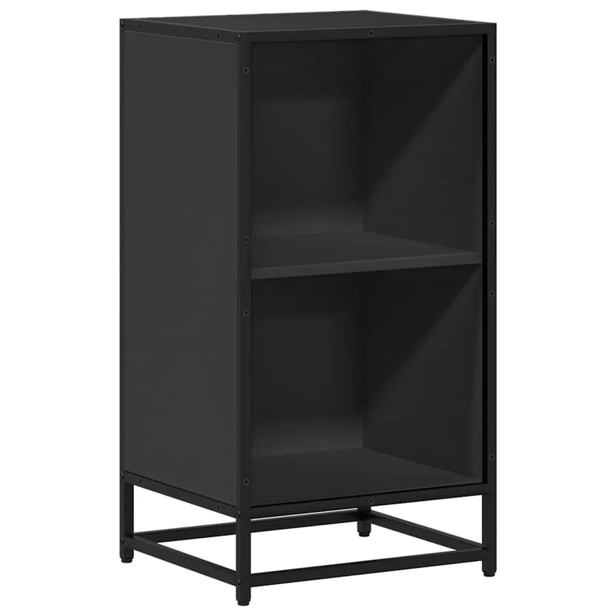 Bibliothèque noir 40x35x76 cm bois d'ingénierie - 2