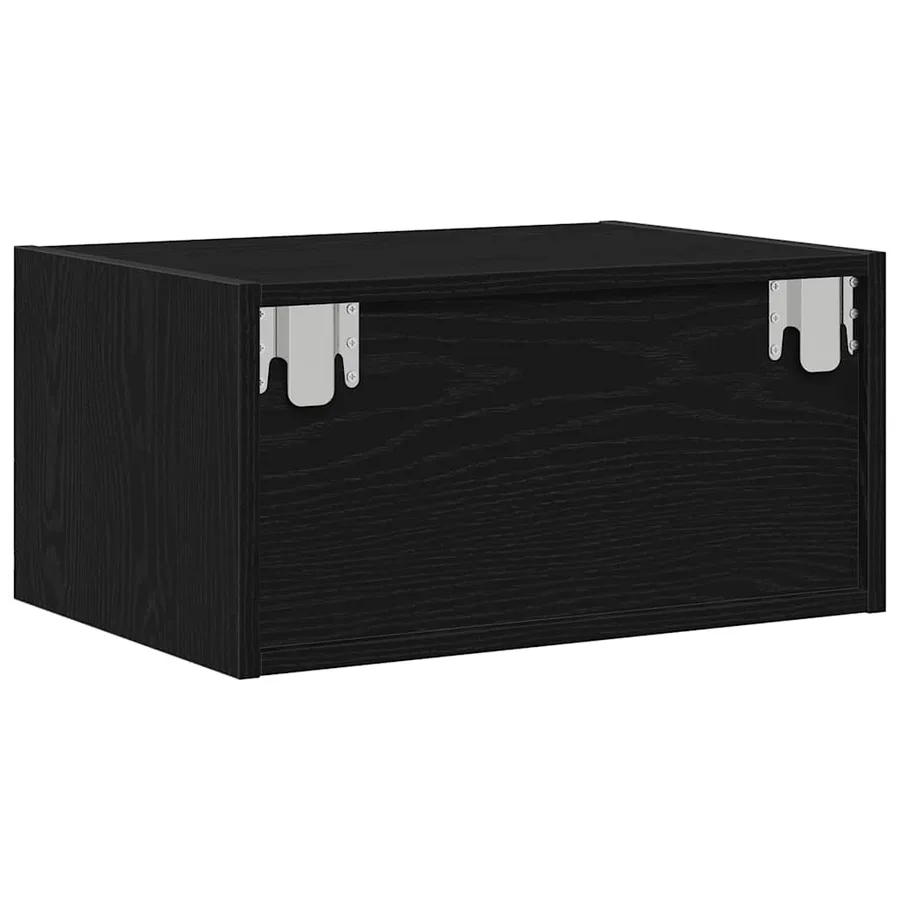 Tables de chevet murales avec lumières LED 2 pcs chêne noir - 9