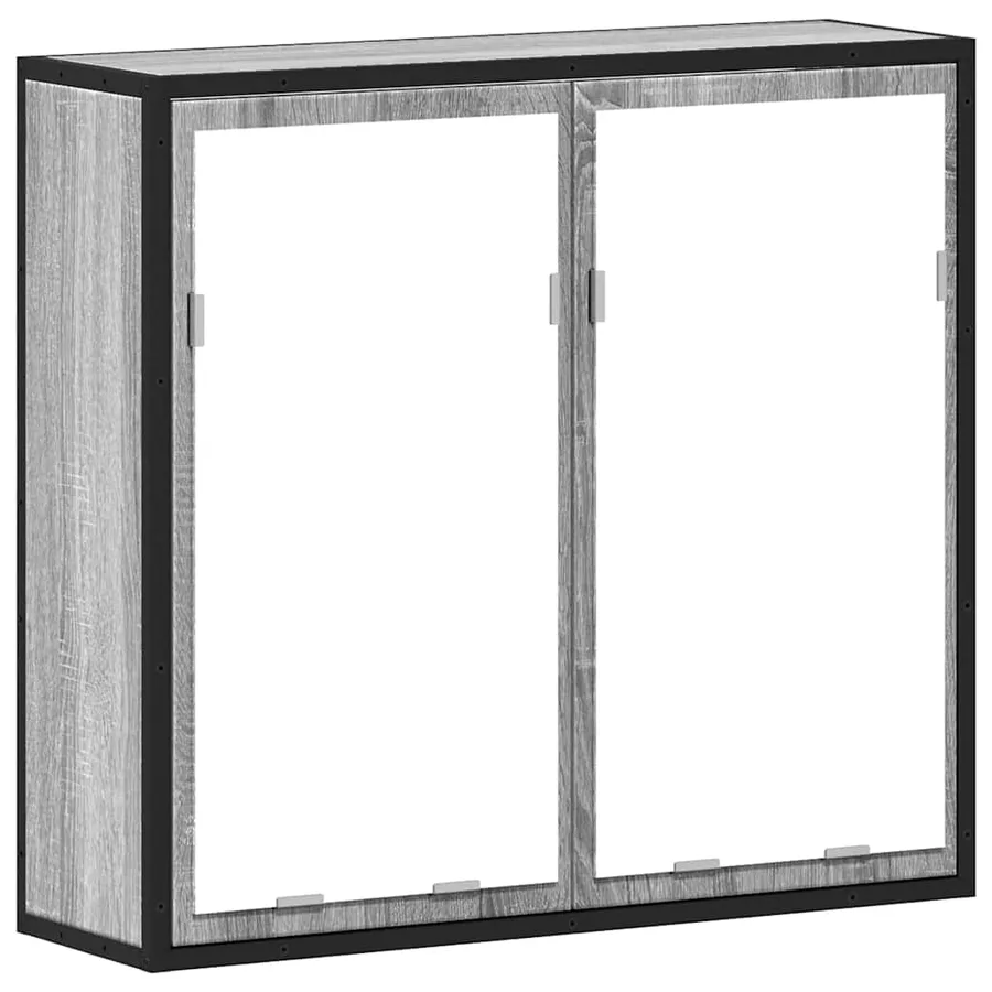Armoire à miroir de salle de bain sonoma gris bois d’ingénierie - 2