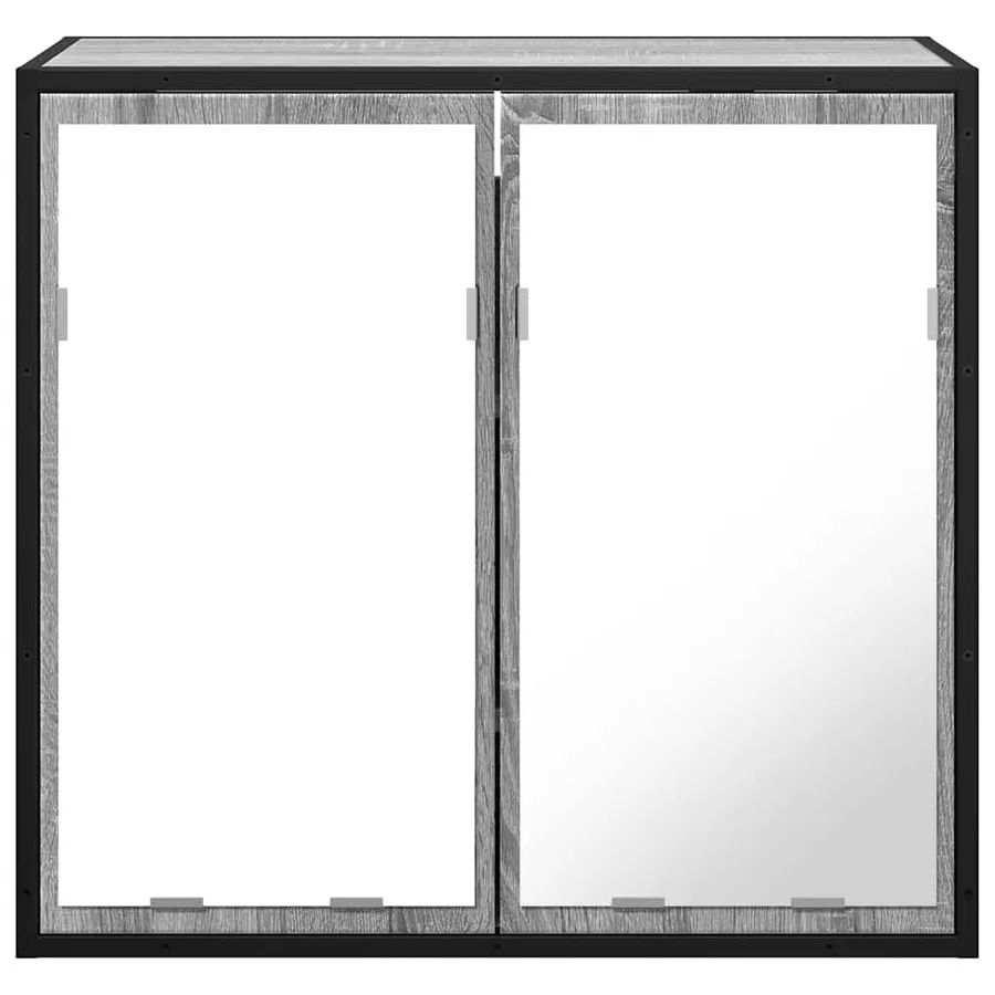 Armoire à miroir de salle de bain sonoma gris bois d’ingénierie - 5