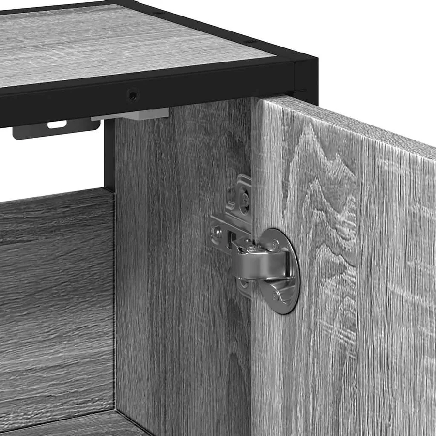 Armoire à miroir de salle de bain sonoma gris bois d’ingénierie - 9