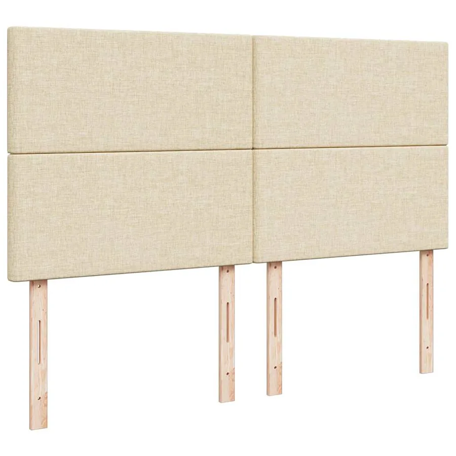 Cadre de lit ottoman avec matelas crème 160x200 cm tissu - 9