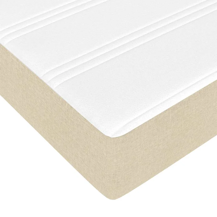 Cadre de lit ottoman avec matelas crème 160x200 cm tissu - 13