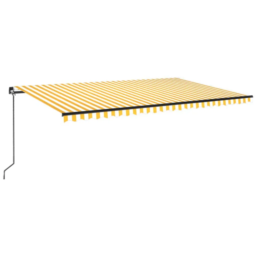 Auvent manuel rétractable 500x300 cm Jaune et blanc - 2