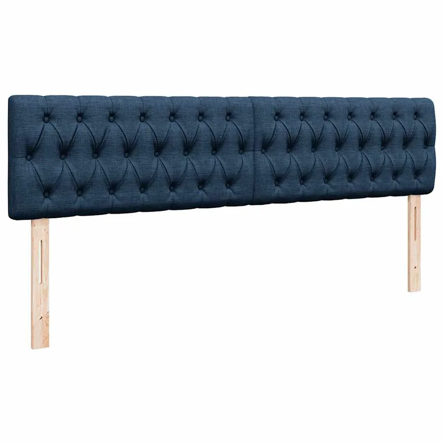 Cadre de lit ottoman avec matelas bleu 160x200 cm tissu - 9