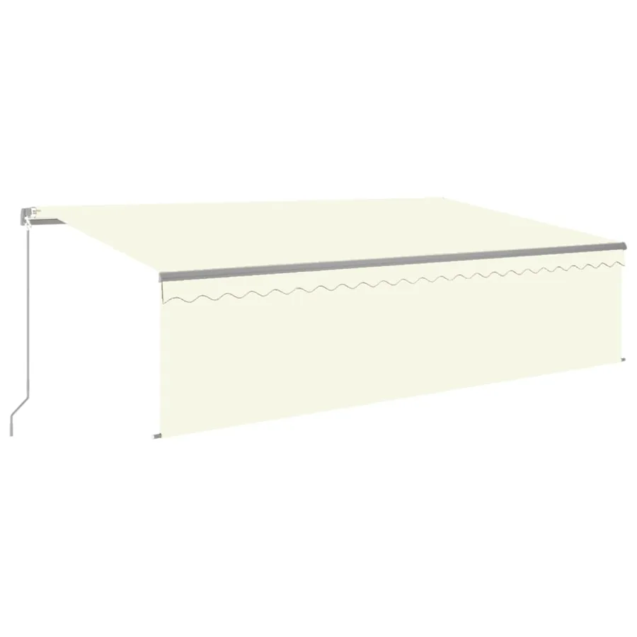Auvent rétractable manuel avec store 5x3 m Crème - 2