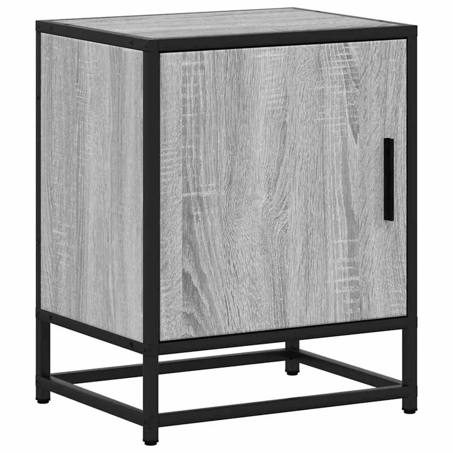 Tables de chevet 2 pcs sonoma gris bois d'ingénierie et métal - 6