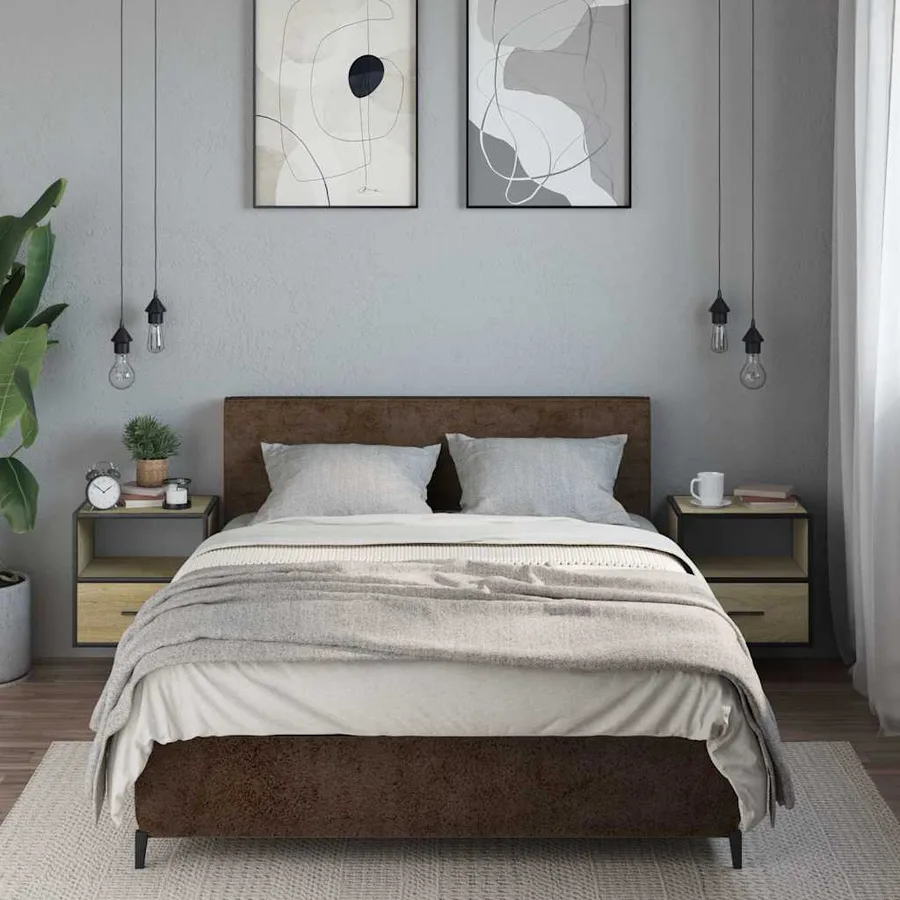 Tables de chevet murales 2 pcs chêne sonoma 40x31x39,5 cm - 3