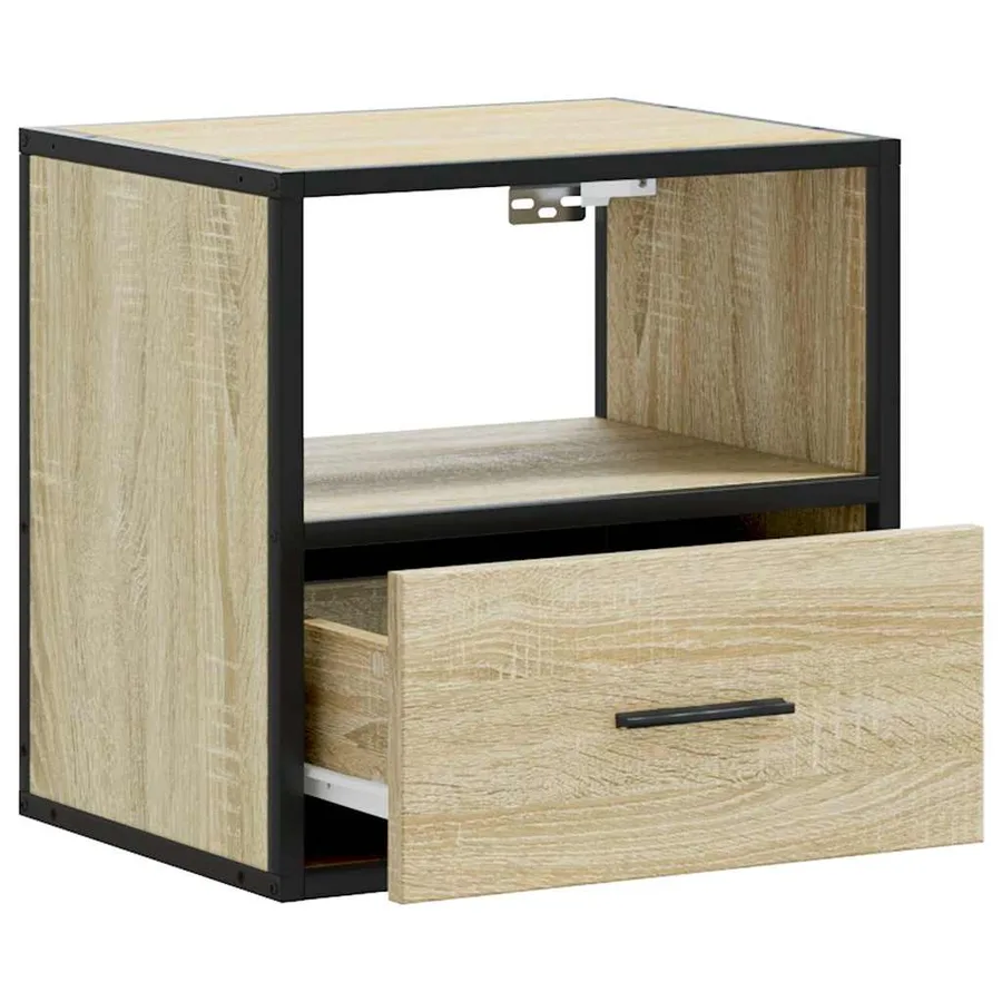 Tables de chevet murales 2 pcs chêne sonoma 40x31x39,5 cm - 9
