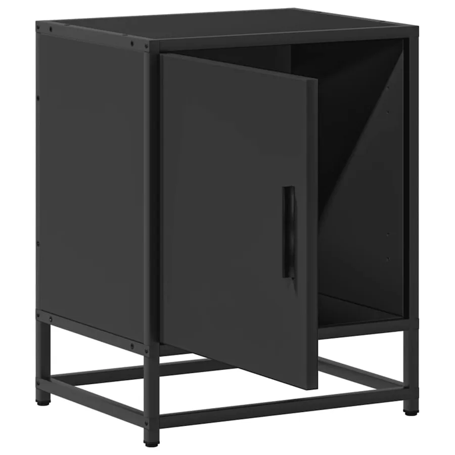 Table de chevet noir 40x31x50 cm bois d'ingénierie et métal - 6