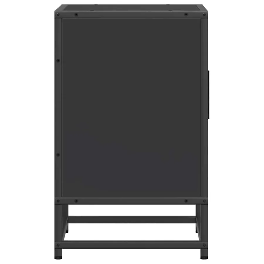 Table de chevet noir 40x31x50 cm bois d'ingénierie et métal - 7