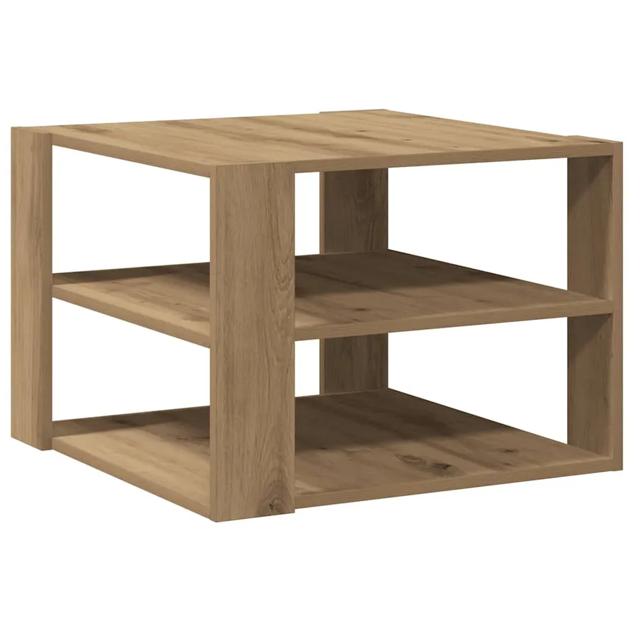 Table basse chêne artisanal 58x58x40 cm bois d'ingénierie - 5