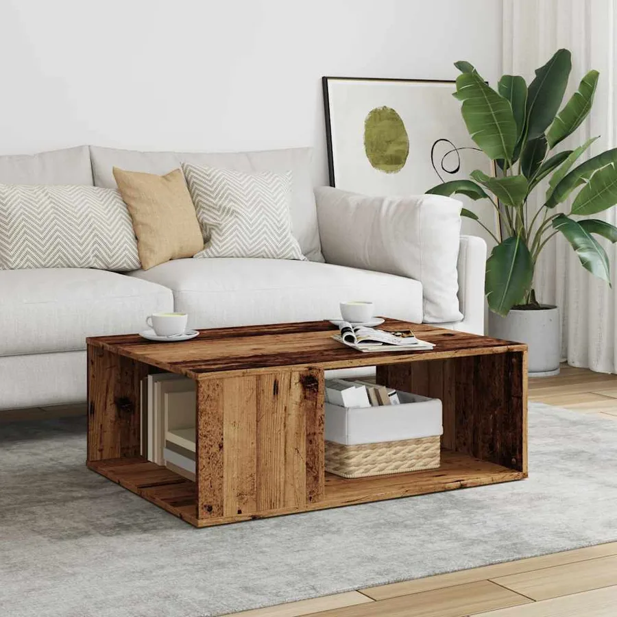 Table basse vieux bois 90x67x33 cm bois d'ingénierie - 3