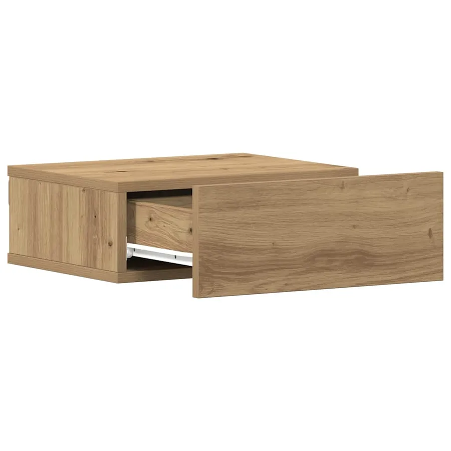 Table de chevet flottante chêne artisanal bois d'ingénierie - 5