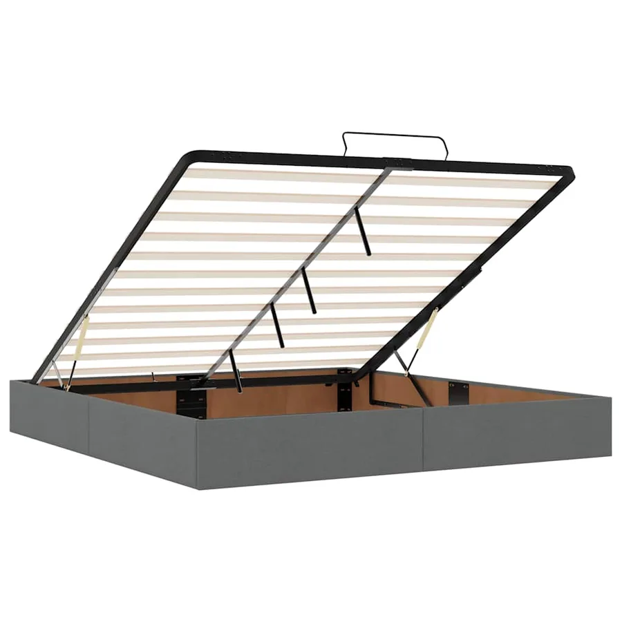 Lit ottoman avec matelas et LED Gris foncé 180x200 cm tissu - 13