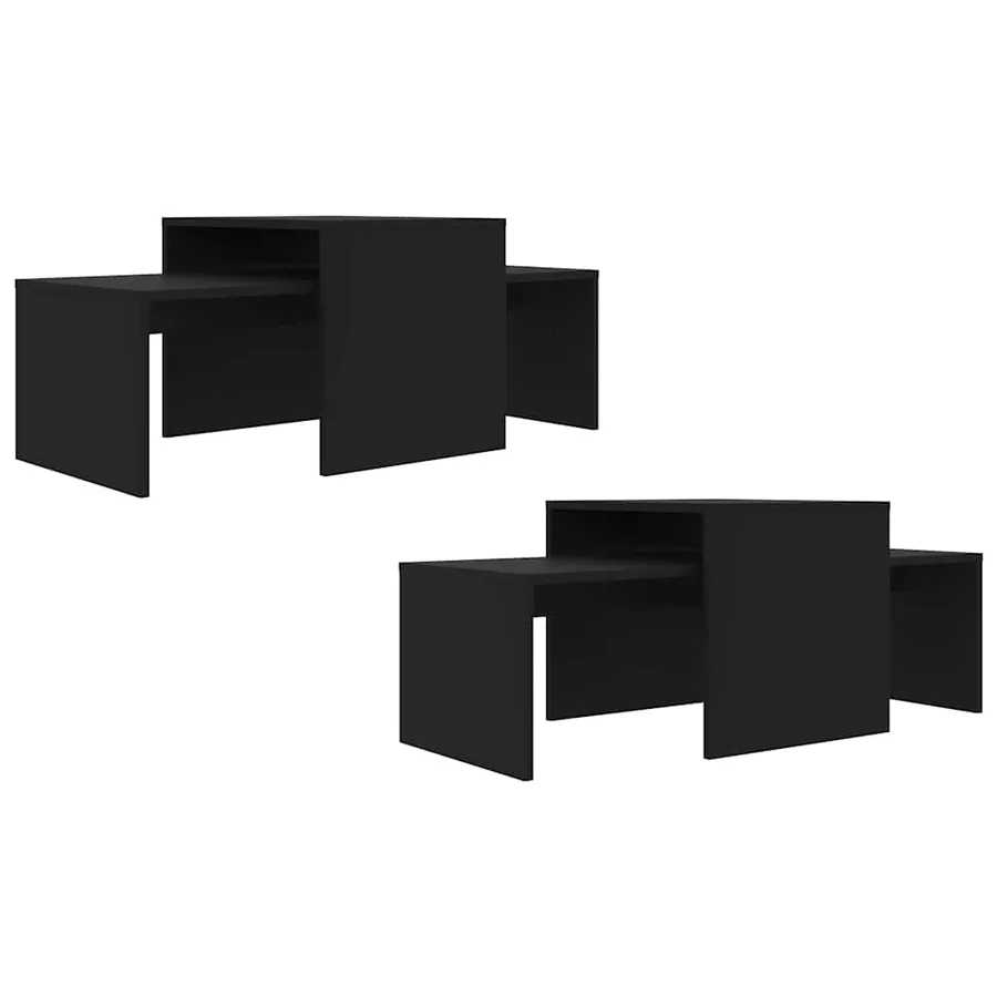 Ensemble de tables basses Noir 100x48x40 cm bois d’ingénierie - 5