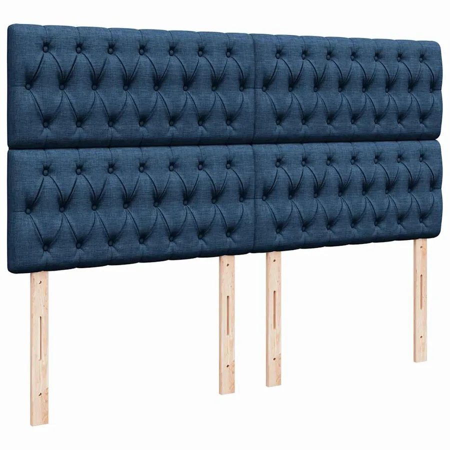 Cadre de lit ottoman avec matelas bleu 180x200 cm tissu - 9