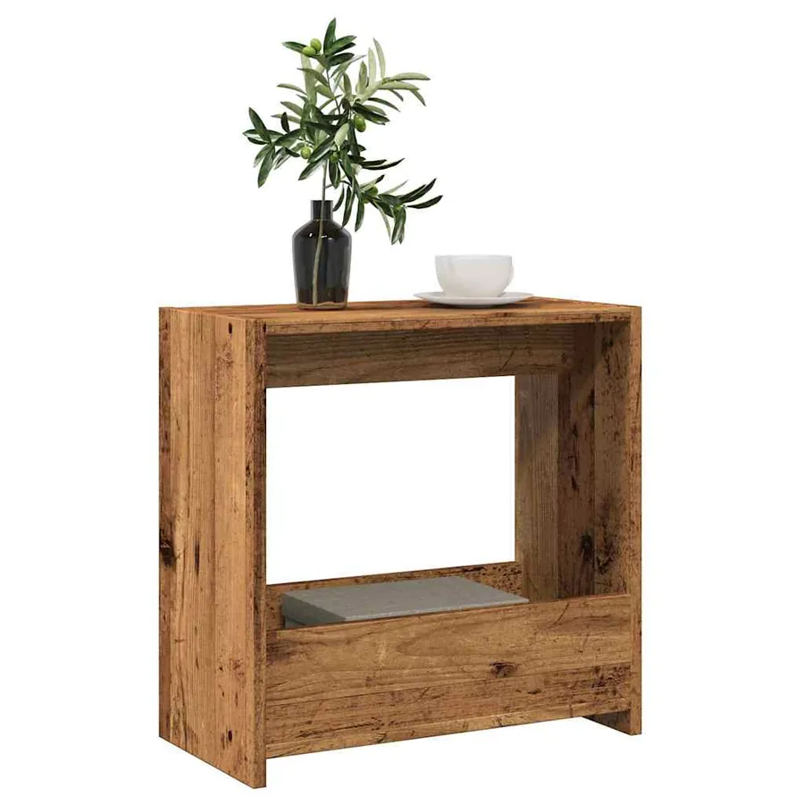 Table d'appoint vieux bois 50x26x50 cm bois d'ingénierie