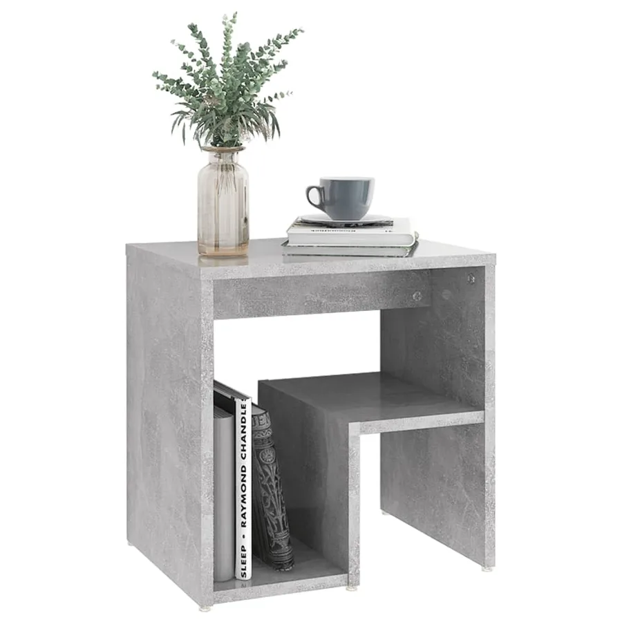 Table de chevet gris béton 40x30x40 cm bois d'ingénierie - 5