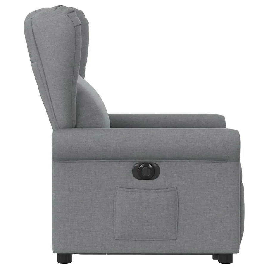 Fauteuil inclinable électrique gris clair tissu - 5