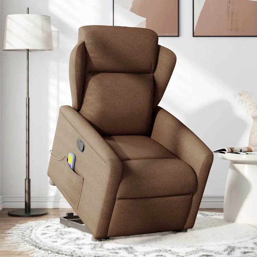 Fauteuil de massage inclinable Marron Tissu - 2
