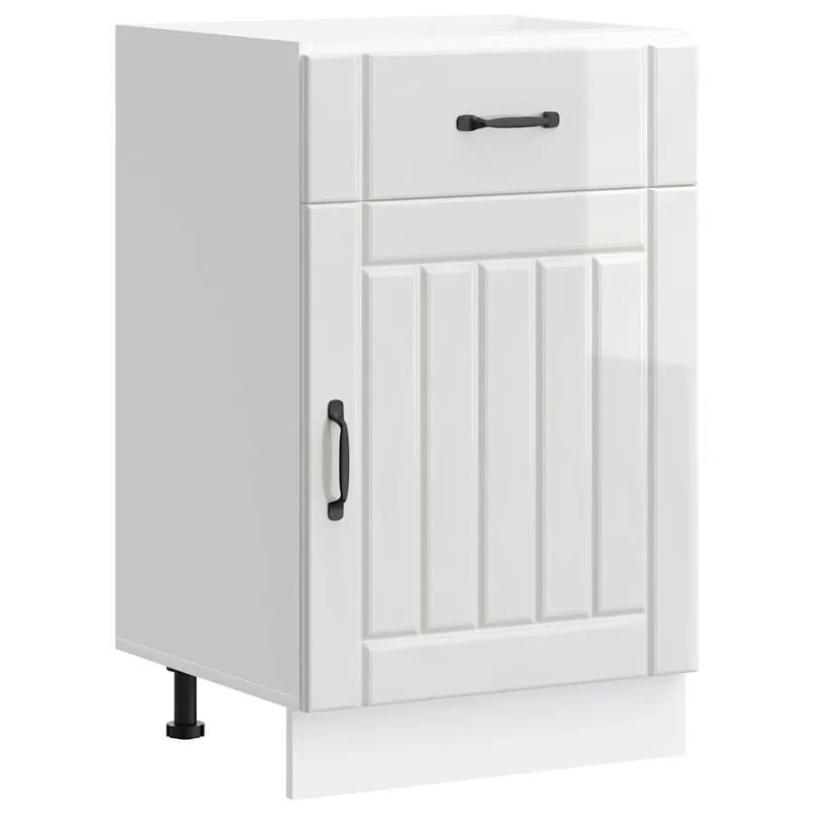 Armoire de cuisine Lucca blanc brillant bois ingénierie - 2