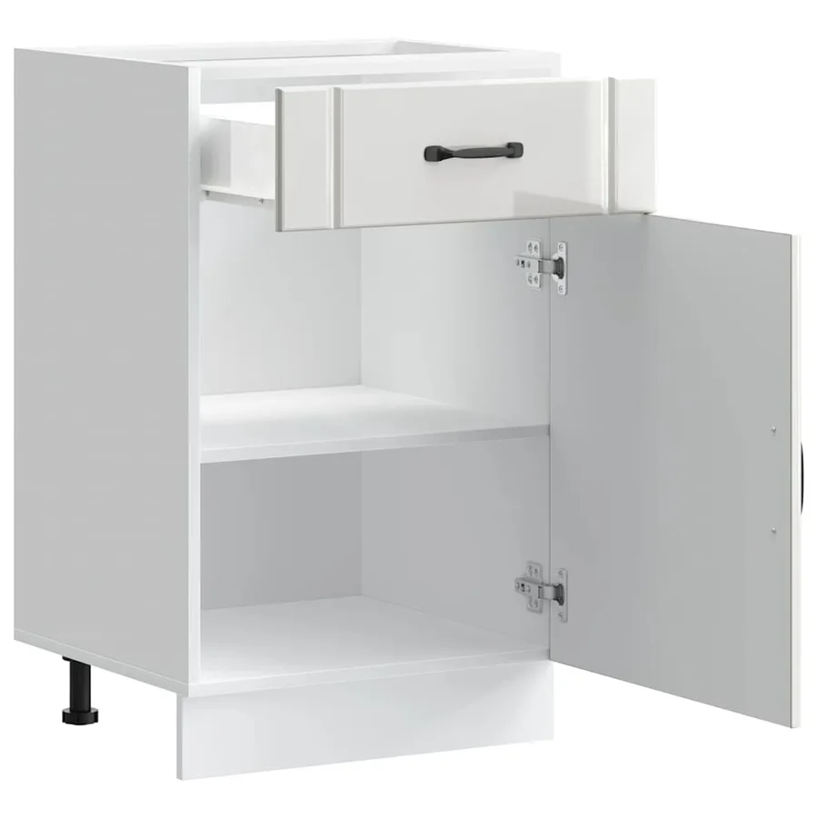 Armoire de cuisine Lucca blanc brillant bois ingénierie - 5