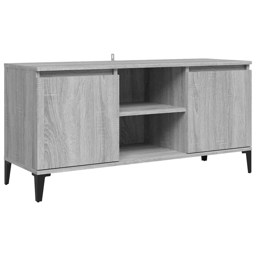 Meuble TV avec pieds en métal Sonoma gris 103,5x35x50 cm - 2