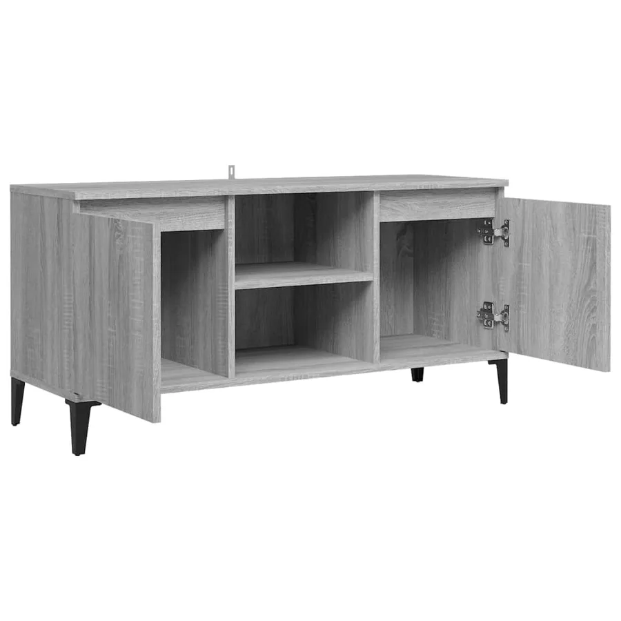 Meuble TV avec pieds en métal Sonoma gris 103,5x35x50 cm - 5