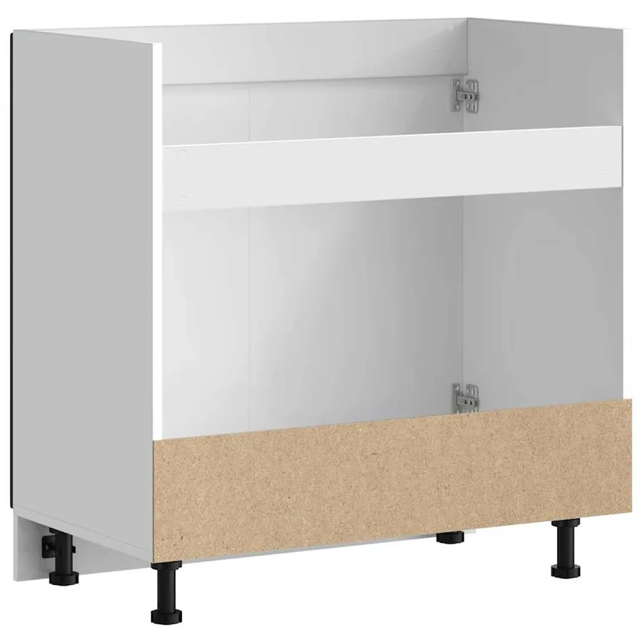 Meuble de base de lavabo Lucca noir bois d'ingénierie - 7