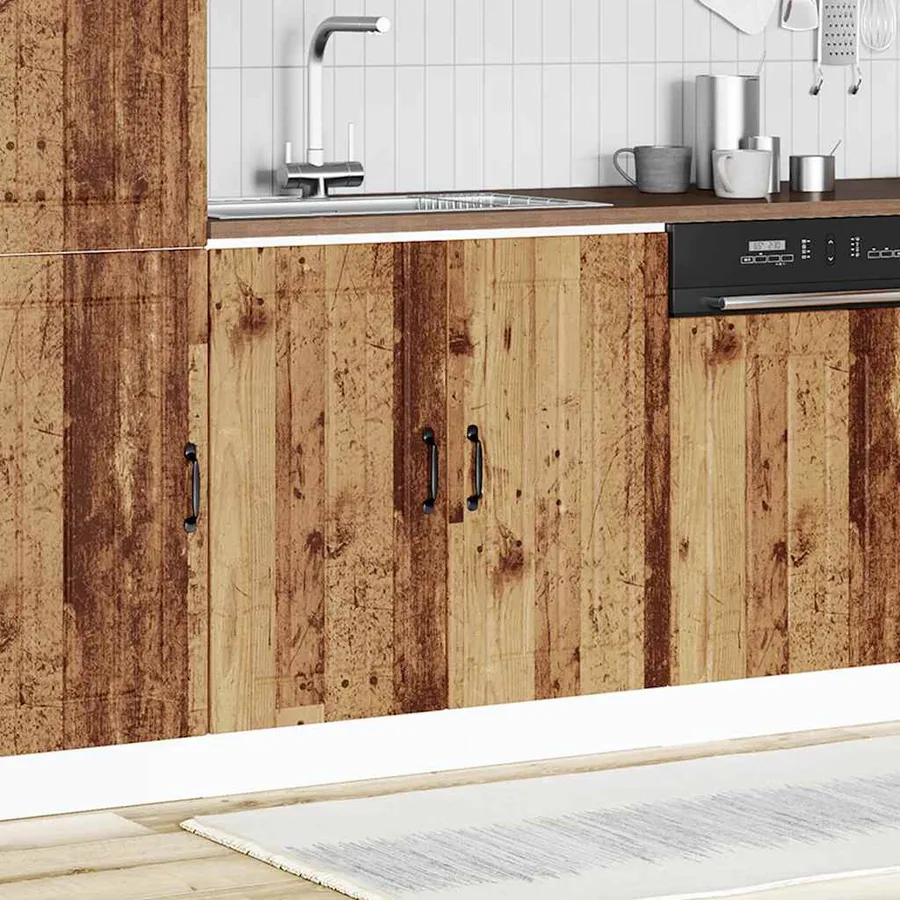Meuble de base de lavabo Lucca vieux bois bois d'ingénierie - 2