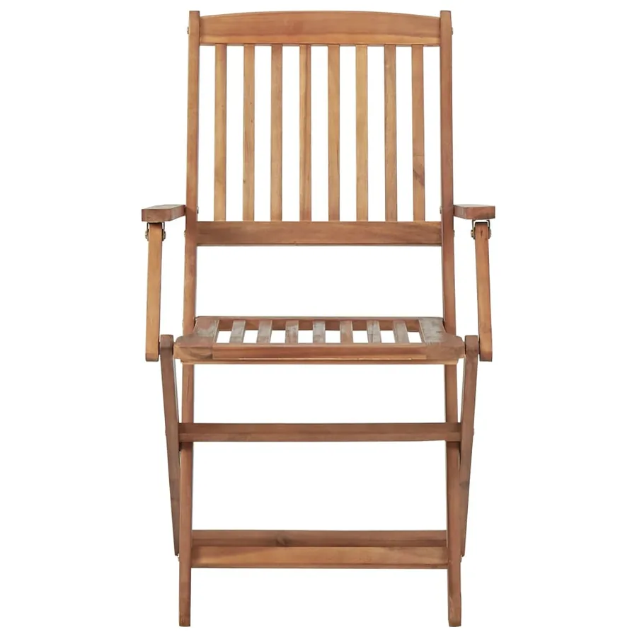 Chaises pliables d'extérieur et coussins lot de 8 Bois d'acacia - 5