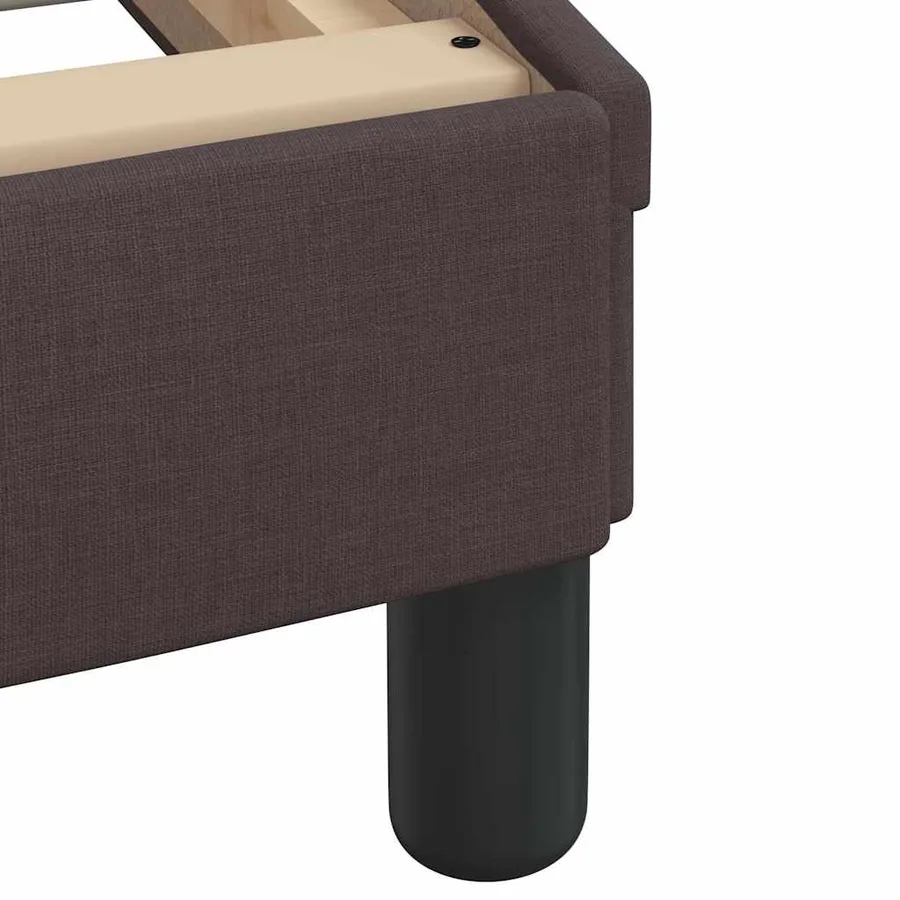 Cadre de lit sans matelas marron foncé 140x200 cm tissu - 10