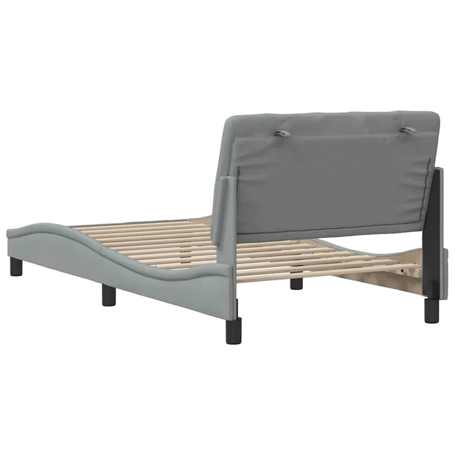 Cadre de lit sans matelas gris clair 100x200 cm tissu - 9