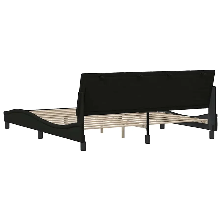 Cadre de lit sans matelas Hanko noir 180x200 cm tissu - 9