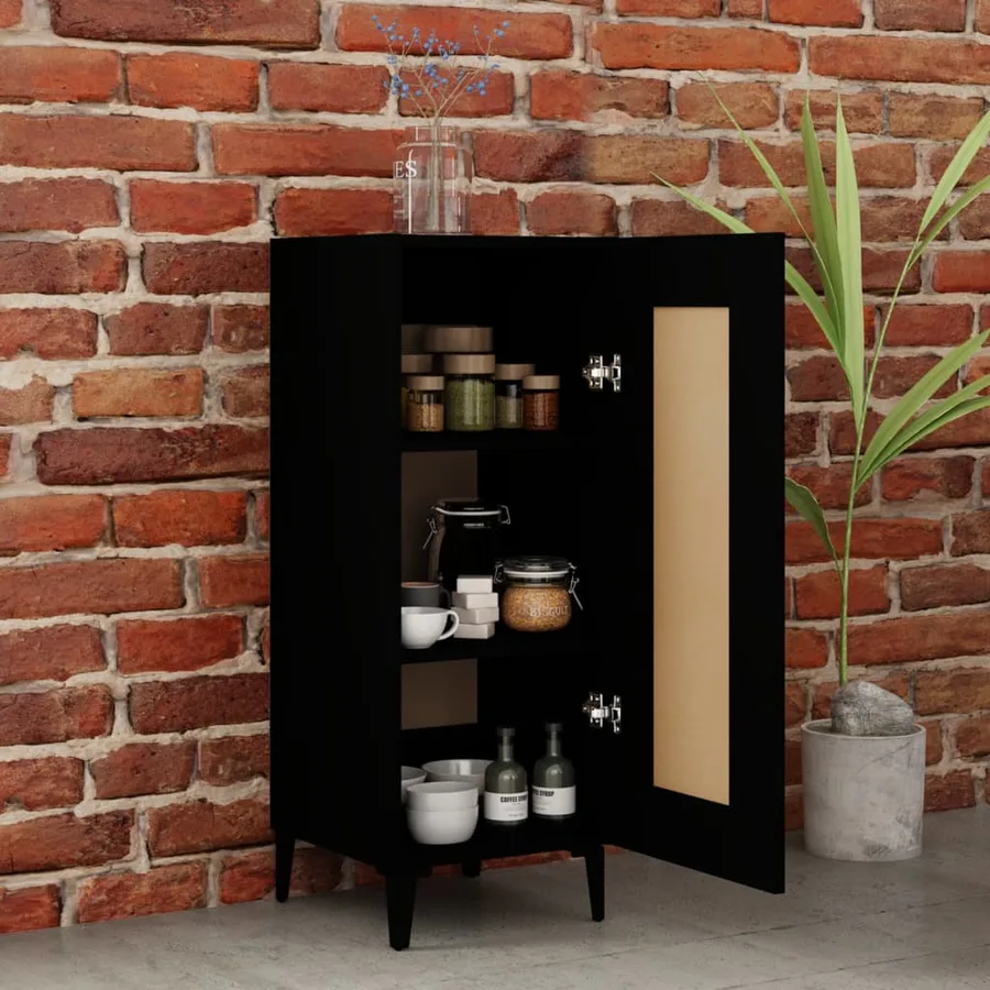Buffet Noir 34,5x34x90 cm Bois d'ingénierie - 3
