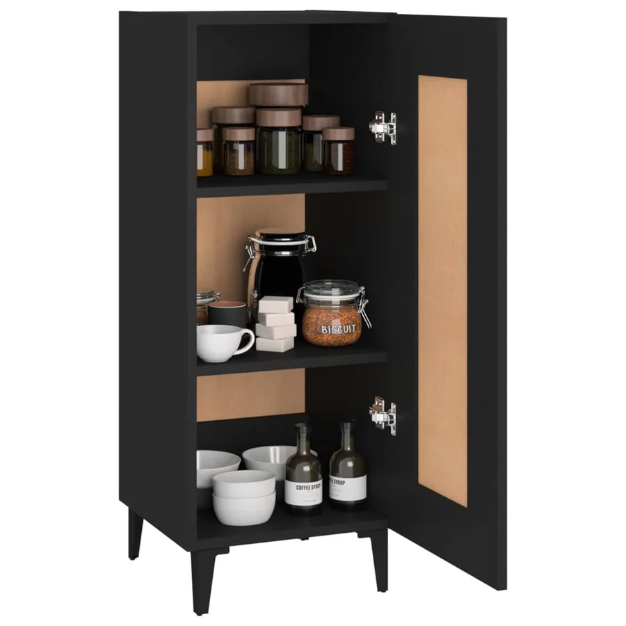 Buffet Noir 34,5x34x90 cm Bois d'ingénierie - 4