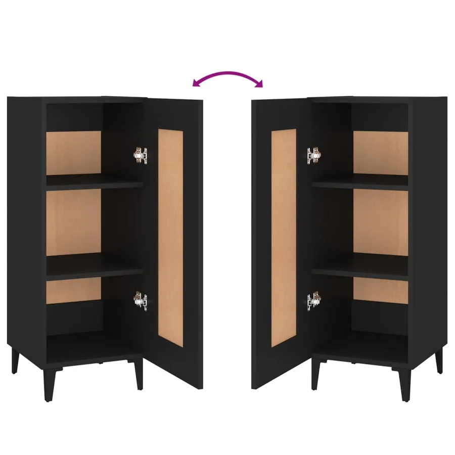 Buffet Noir 34,5x34x90 cm Bois d'ingénierie - 8