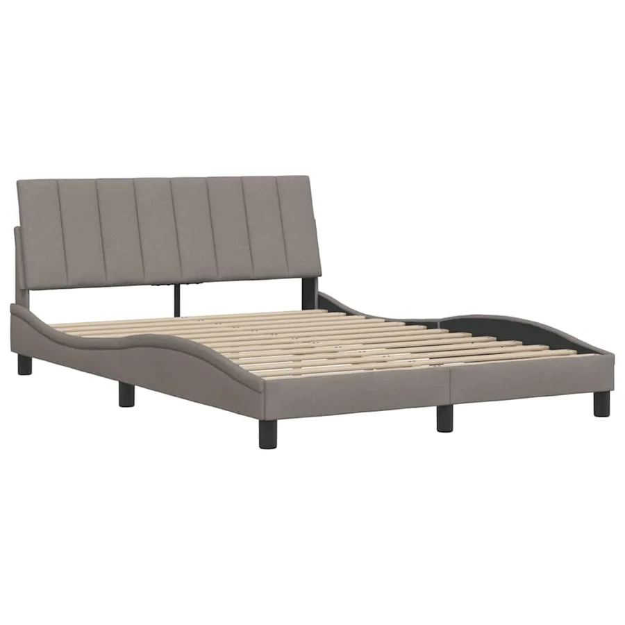 Cadre de lit sans matelas Hanko taupe 140x200 cm tissu - 7