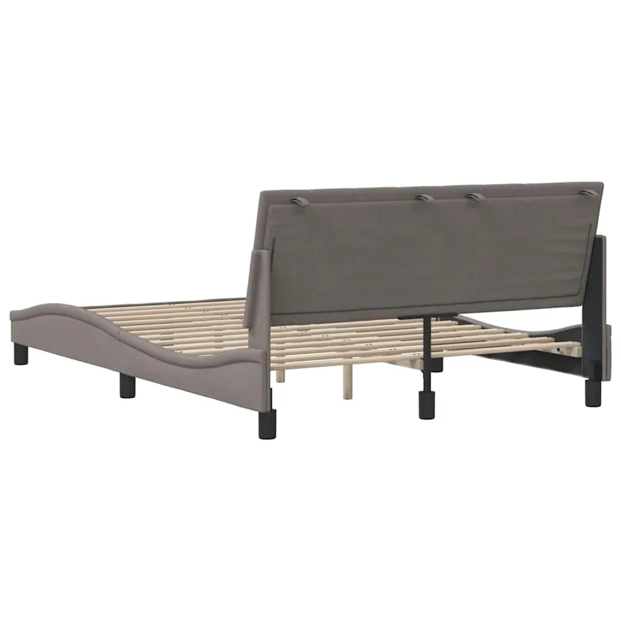 Cadre de lit sans matelas Hanko taupe 140x200 cm tissu - 9