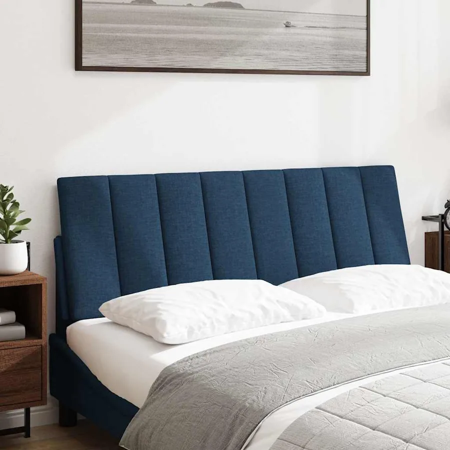 Coussin de tête de lit Hanko bleu 140 cm tissu - 2