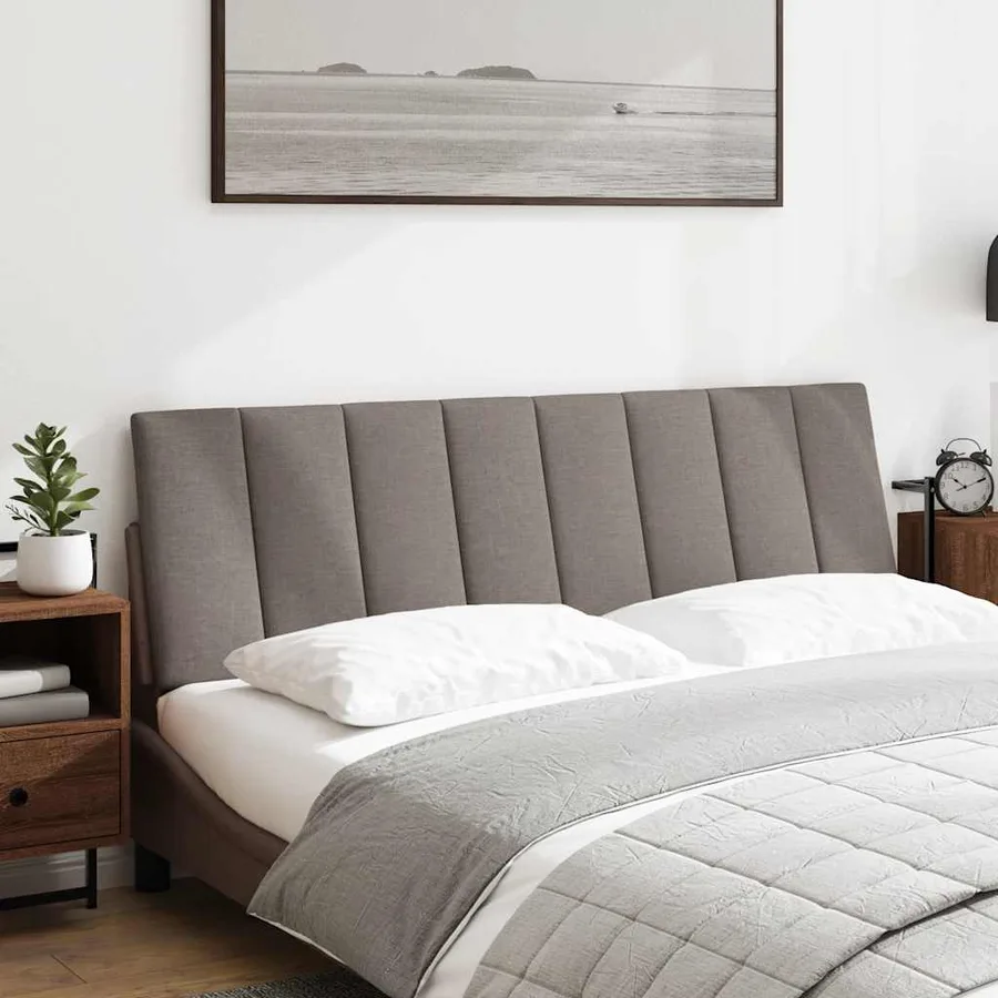 Coussin de tête de lit Hanko taupe 160 cm tissu - 2