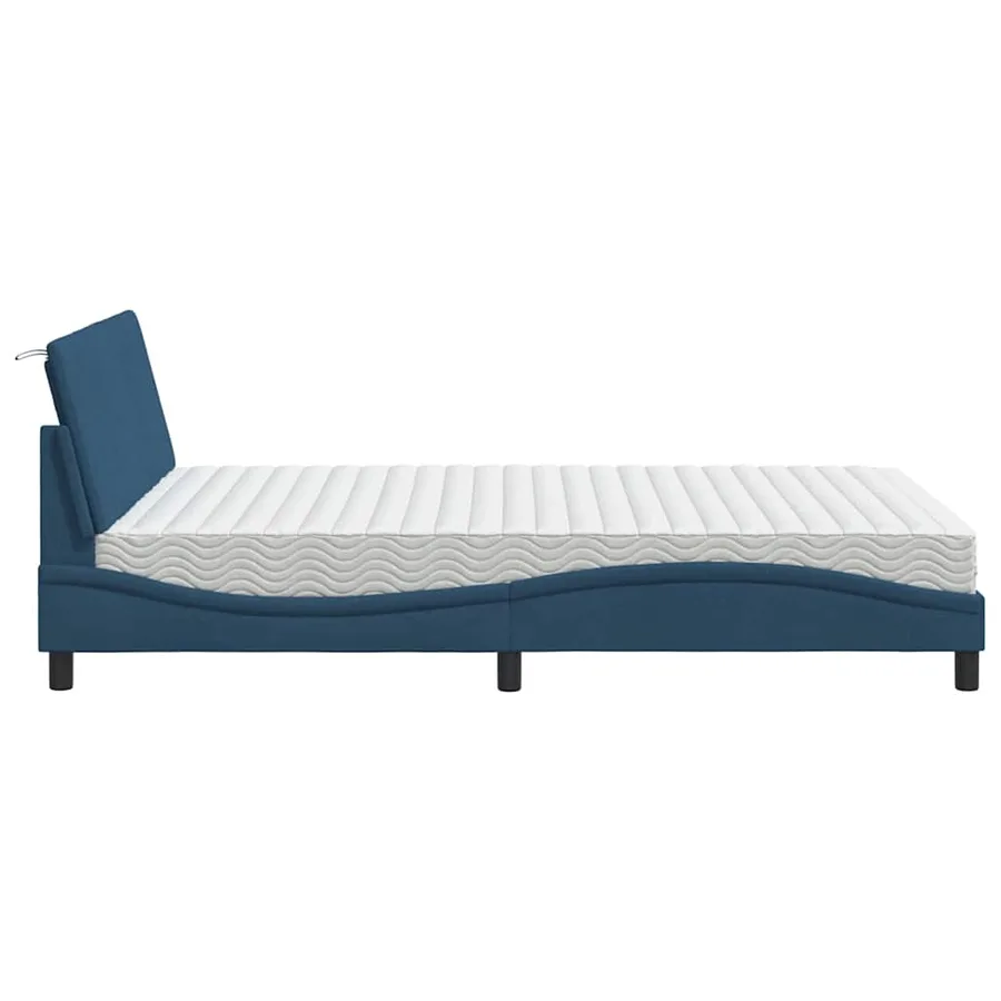 Lit avec matelas Hanko bleu 140x200 cm tissu - 6