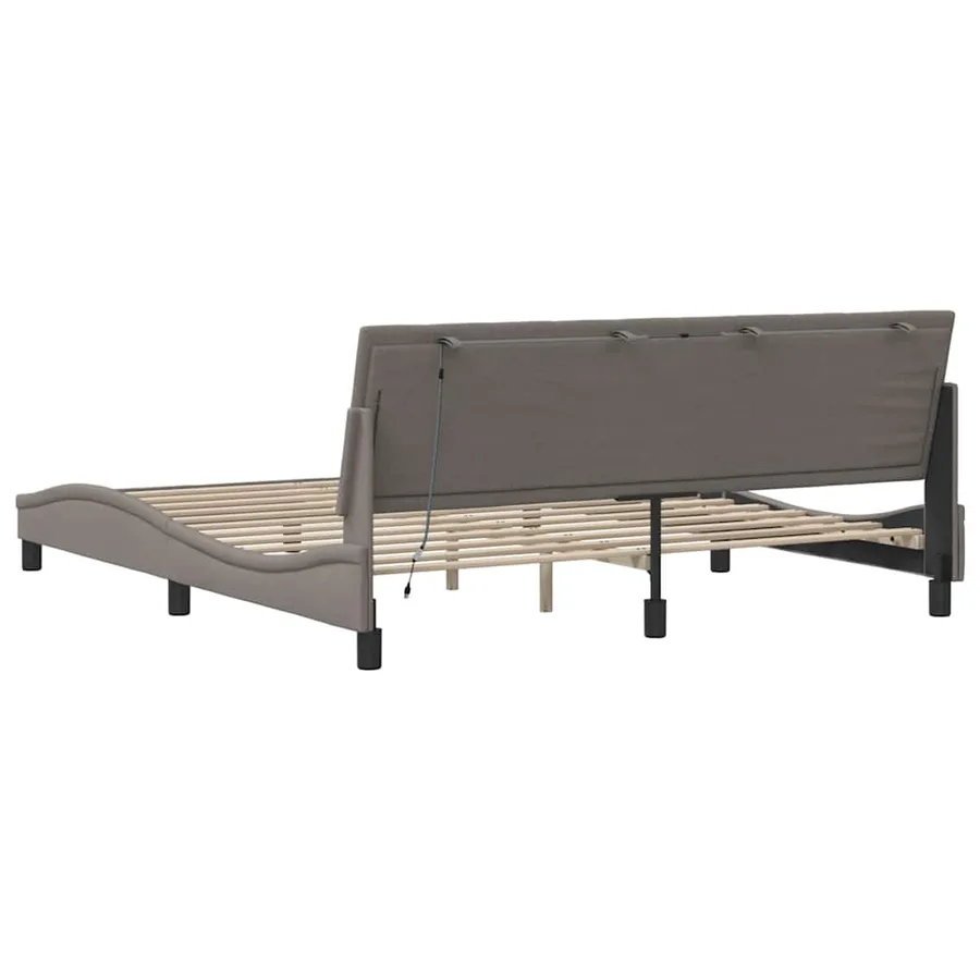 Cadre de lit sans matelas Hanko taupe 180x200 cm tissu - 10