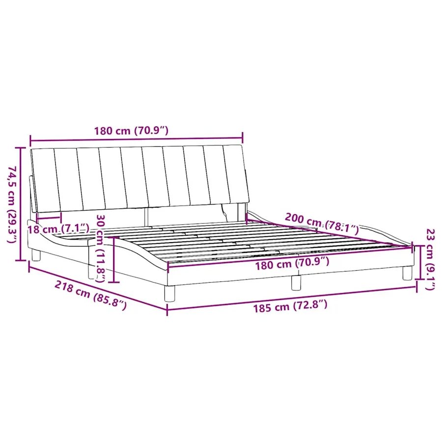 Cadre de lit sans matelas Hanko taupe 180x200 cm tissu - 15