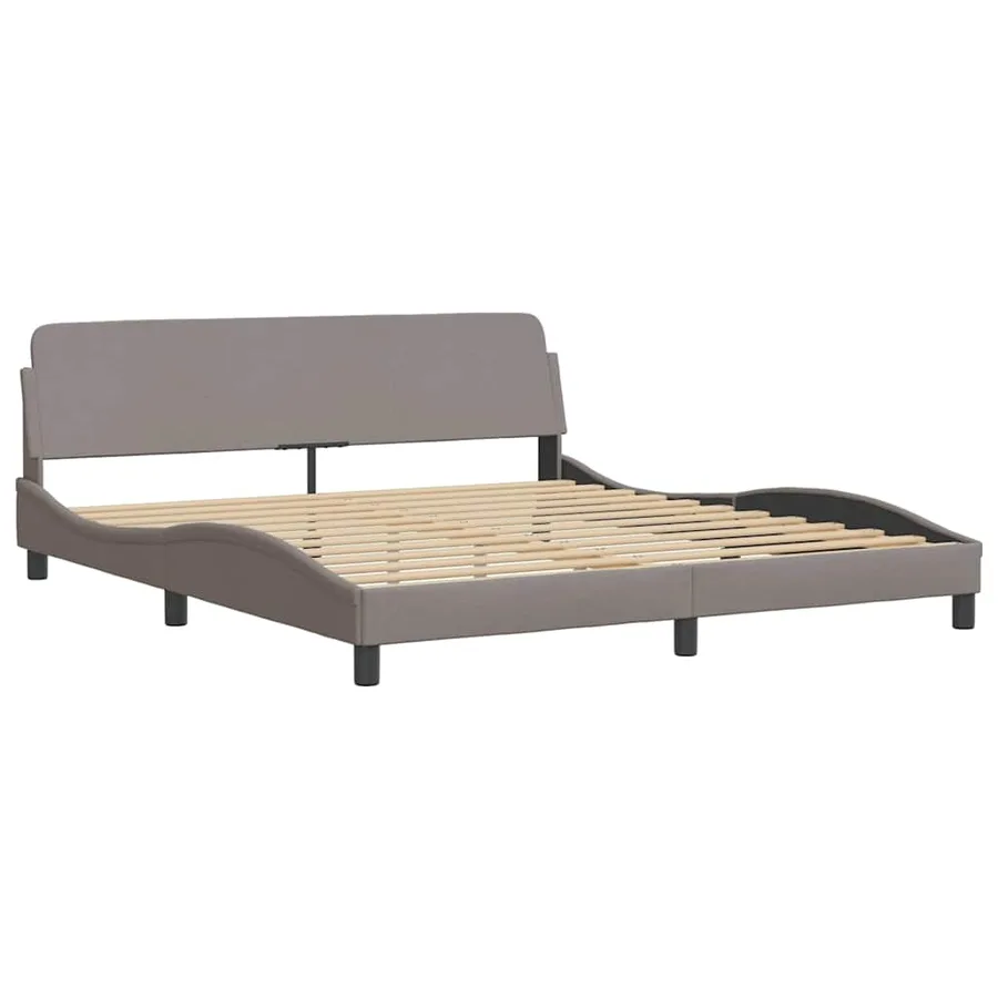 Cadre de lit sans matelas Hanko taupe 180x200 cm tissu - 7
